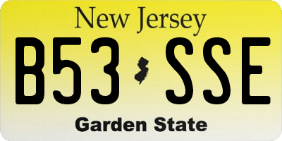 NJ license plate B53SSE