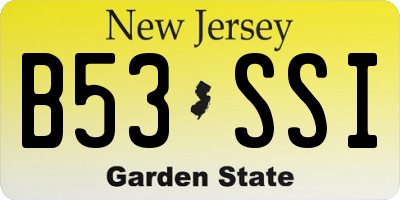 NJ license plate B53SSI