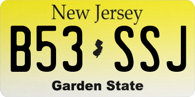 NJ license plate B53SSJ