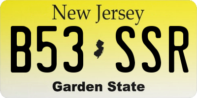 NJ license plate B53SSR