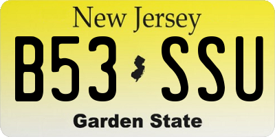 NJ license plate B53SSU