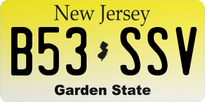 NJ license plate B53SSV