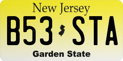 NJ license plate B53STA