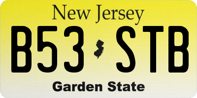 NJ license plate B53STB