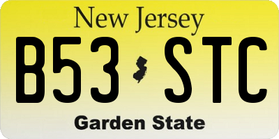 NJ license plate B53STC