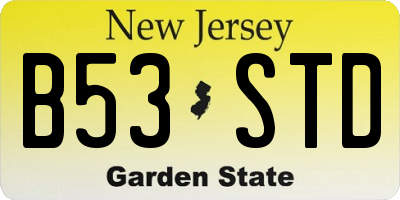 NJ license plate B53STD