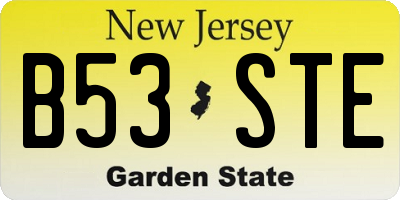 NJ license plate B53STE