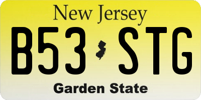 NJ license plate B53STG