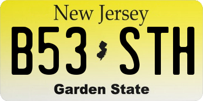 NJ license plate B53STH