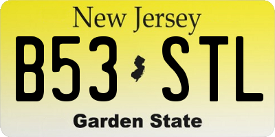NJ license plate B53STL