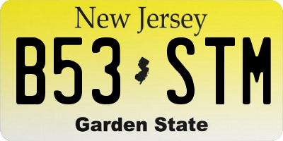 NJ license plate B53STM
