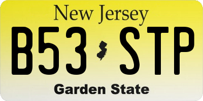 NJ license plate B53STP