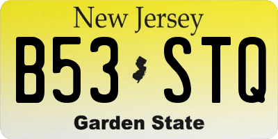 NJ license plate B53STQ