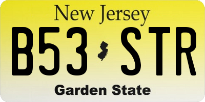 NJ license plate B53STR