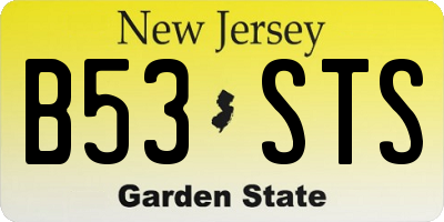 NJ license plate B53STS