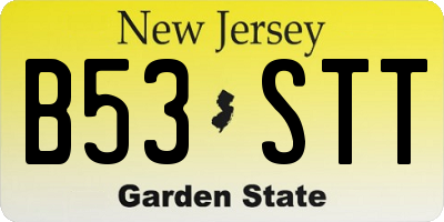 NJ license plate B53STT