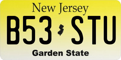 NJ license plate B53STU