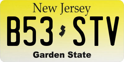 NJ license plate B53STV
