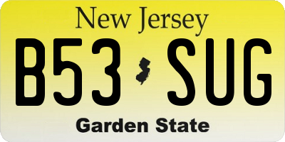 NJ license plate B53SUG