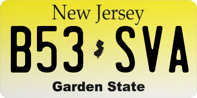 NJ license plate B53SVA