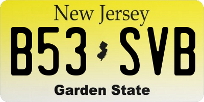 NJ license plate B53SVB