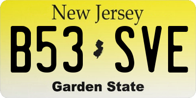NJ license plate B53SVE