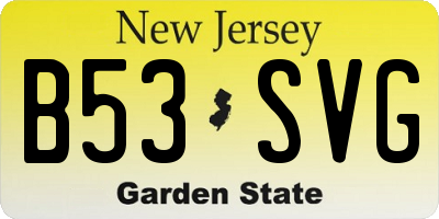 NJ license plate B53SVG