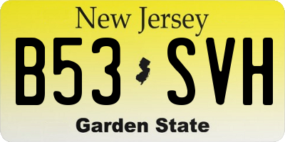 NJ license plate B53SVH