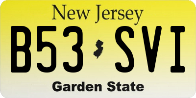NJ license plate B53SVI