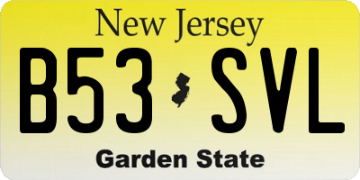 NJ license plate B53SVL
