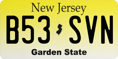 NJ license plate B53SVN