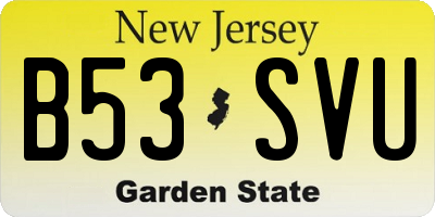 NJ license plate B53SVU