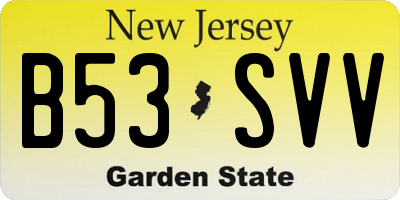 NJ license plate B53SVV