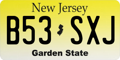 NJ license plate B53SXJ