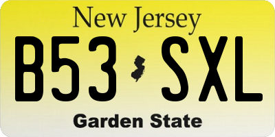 NJ license plate B53SXL