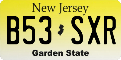 NJ license plate B53SXR