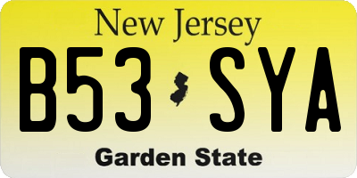 NJ license plate B53SYA