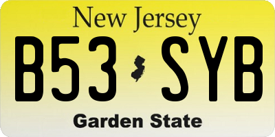 NJ license plate B53SYB