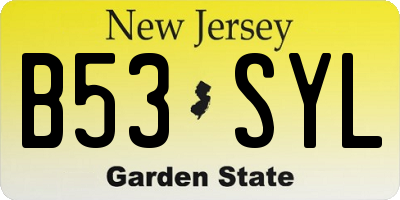 NJ license plate B53SYL