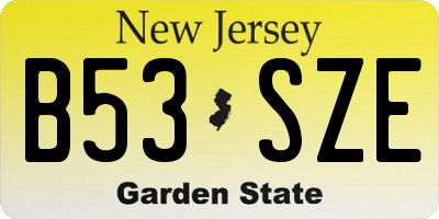NJ license plate B53SZE