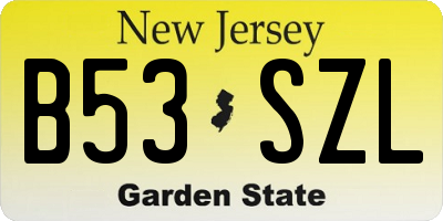 NJ license plate B53SZL