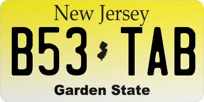 NJ license plate B53TAB