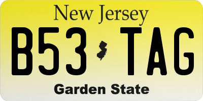 NJ license plate B53TAG