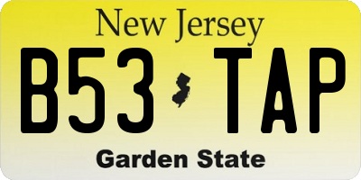 NJ license plate B53TAP