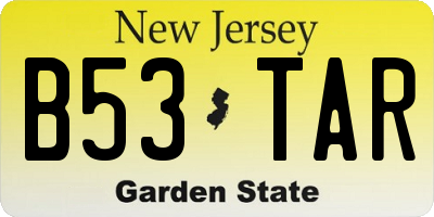 NJ license plate B53TAR
