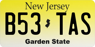 NJ license plate B53TAS