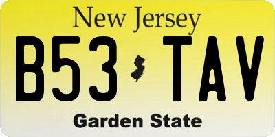 NJ license plate B53TAV