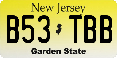 NJ license plate B53TBB