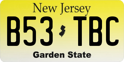 NJ license plate B53TBC