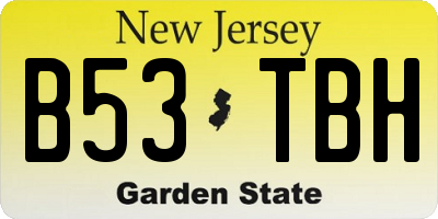 NJ license plate B53TBH